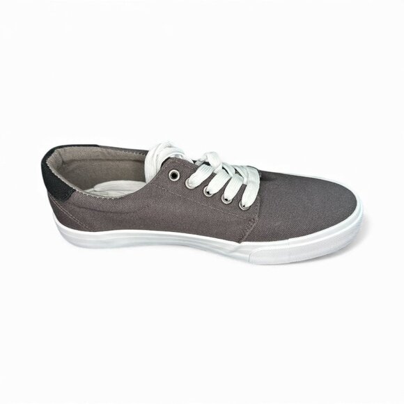 Yageyan Men’s Low Top Grey Canvas Walking Shoes Lace-up Fashion Sneakers Casual - Picture 3 of 6